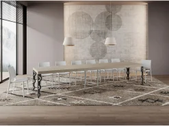 Mesa extensible 90x140/400 cm Karamay Premium cachemira patas antracita