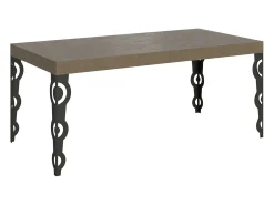 Mesa extensible 90x200/304 cm Karamay gris paloma patas antracita