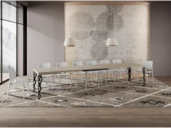 Mesa extensible 140/400x90 cm Karamay cachemira patas antracita