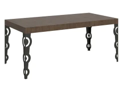 Mesa extensible 200/304x90 cm Karamay nogal patas antracita