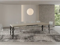 Mesa extensible 180/284x90 cm Karamay cachemira patas antracita