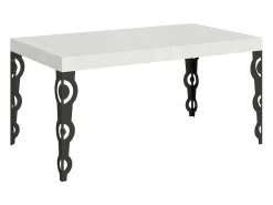 Mesa extensible 160/244x80 cm Karamay fresno blanco patas antracita