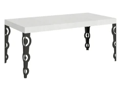 Mesa extensible 200/304x90 cm Karamay fresno blanco patas antracita
