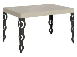 Mesa extensible 120/204x80 cm Karamay cachemira patas antracita