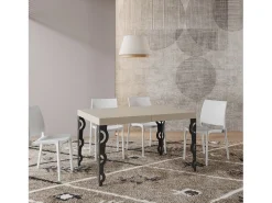 Mesa extensible 120/204x80 cm Karamay cachemira patas antracita