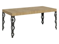 Mesa extensible 180/440x90 cm Karamay roble natural patas antracita