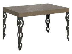 Mesa extensible 120/224x90 cm Karamay gris paloma patas antracita