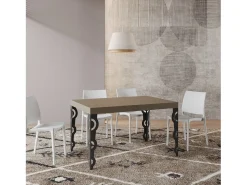 Mesa extensible 120/224x90 cm Karamay gris paloma patas antracita