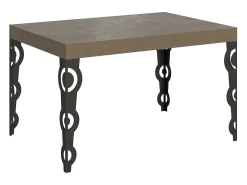 Mesa extensible 120/224x90 cm Karamay gris paloma patas antracita