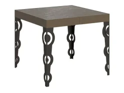 Mesa extensible 90/246x90 cm Karamay gris paloma patas antracita
