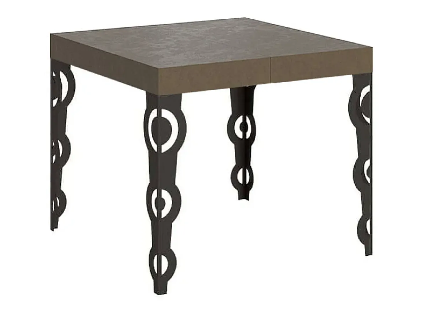 Mesa extensible 90/246x90 cm Karamay gris paloma patas antracita