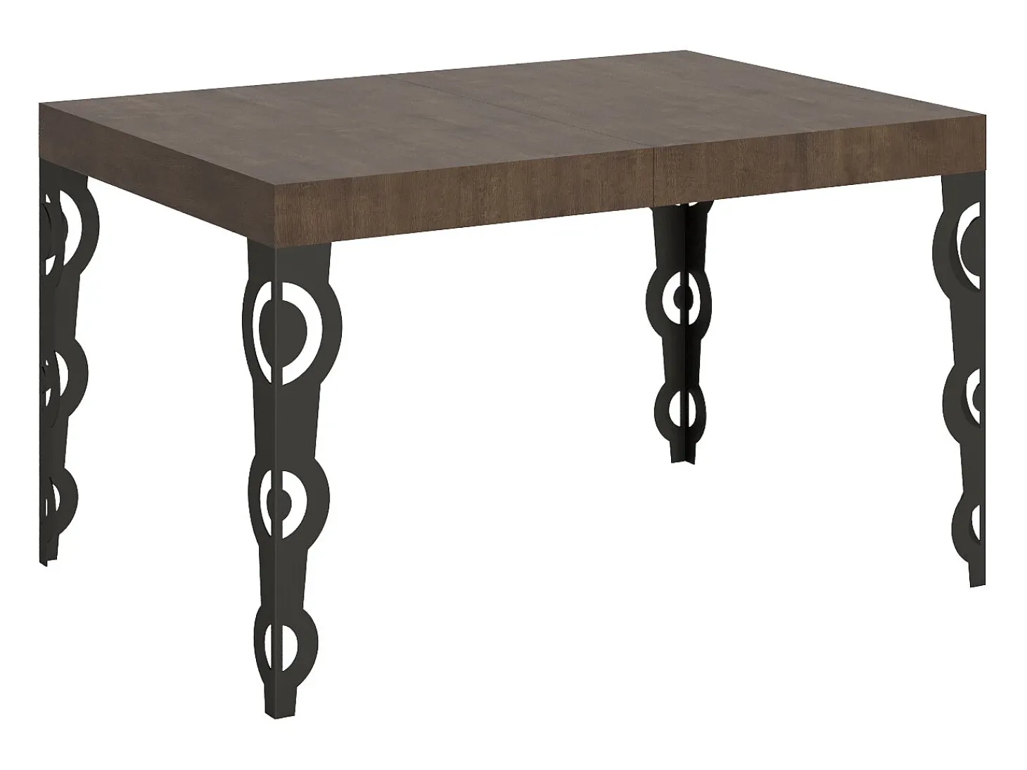 Mesa extensible 140/400x90 cm Karamay nogal patas antracita