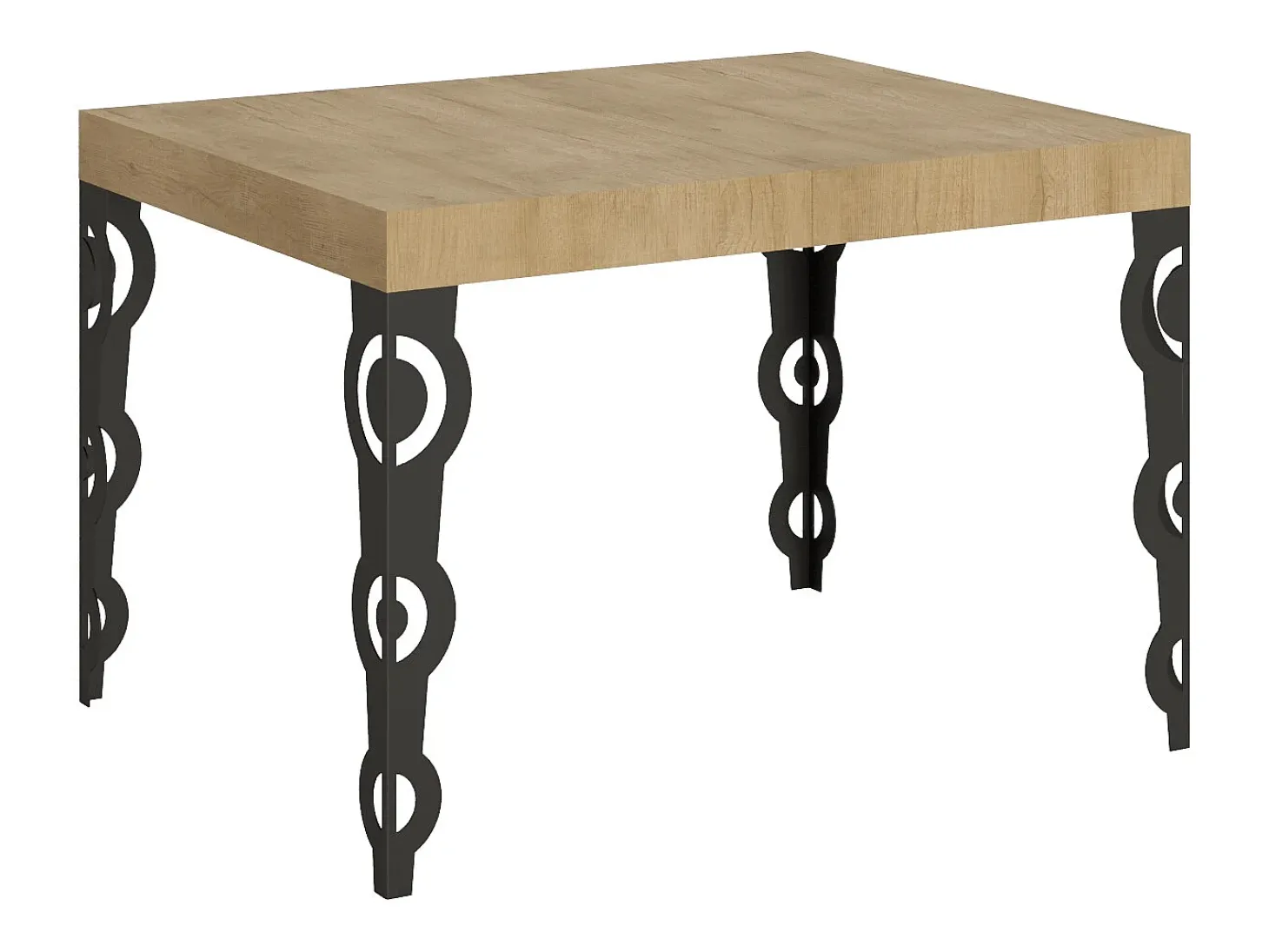 Mesa extensible 70x110/194 cm Karamay Roble Nature Estructura Antracita
