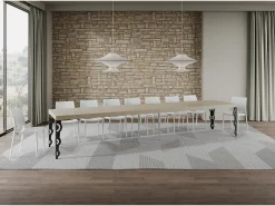Mesa extensible 90x160/420 cm Karamay Premium cachemira patas antracita