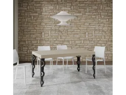 Mesa extensible 90x160/420 cm Karamay Premium cachemira patas antracita