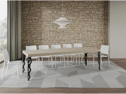 Mesa extensible 90x160/420 cm Karamay Premium cachemira patas antracita