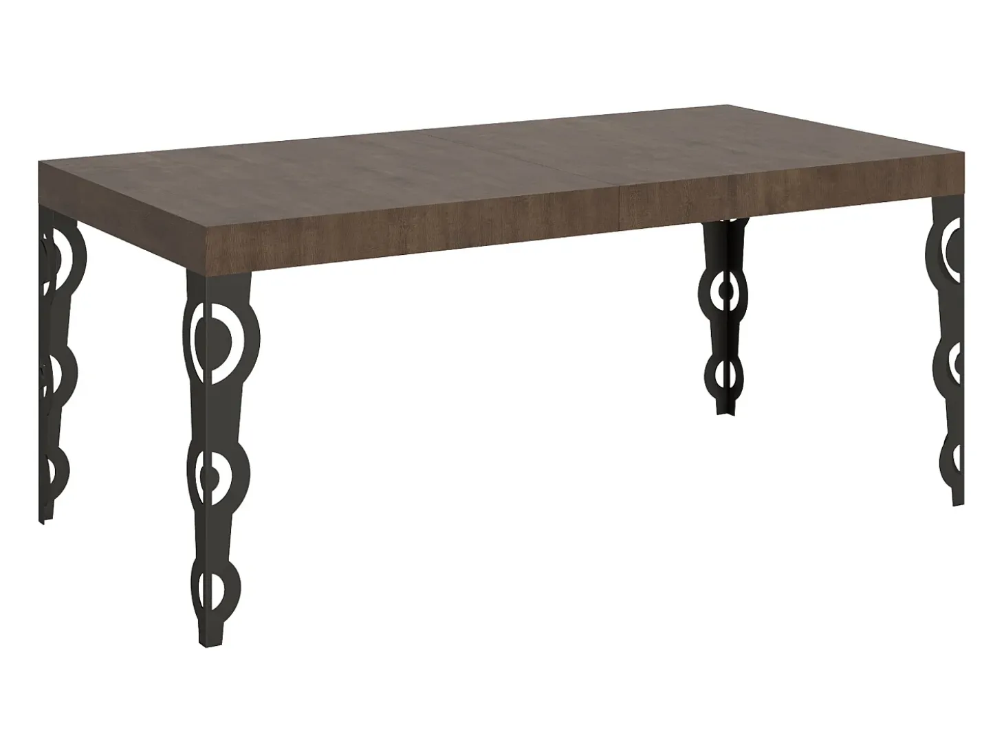 Mesa extensible 200/460x90 cm Karamay nogal patas antracita