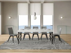 Mesa extensible 90x130/390 cm Karamay Premium Fresno Blanco estructura Antracita