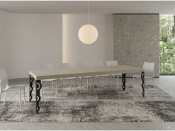 Mesa extensible 90x200/304 cm Karamay Premium cachemira patas antracita