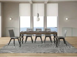 Mesa extensible 90x140/400 cm Karamay Premium Nogal estructura Antracita