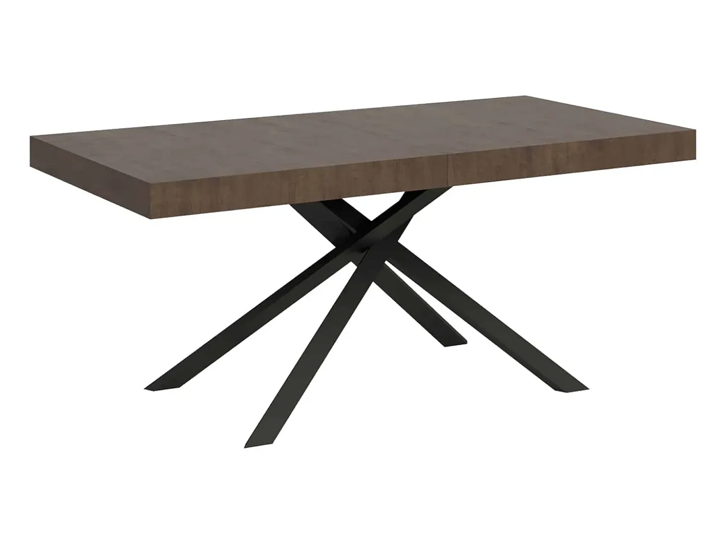 Mesa extensible 160/244x80 cm Karida nogal patas blancas
