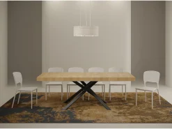 Mesa extensible 120/224x90 cm Karida Premium roble natural patas antracita