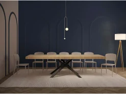 Mesa extensible 180/284x90 cm Karida Premium roble natural patas antracita