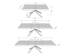 Mesa extensible 180/284x90 cm Karida Premium roble natural patas antracita