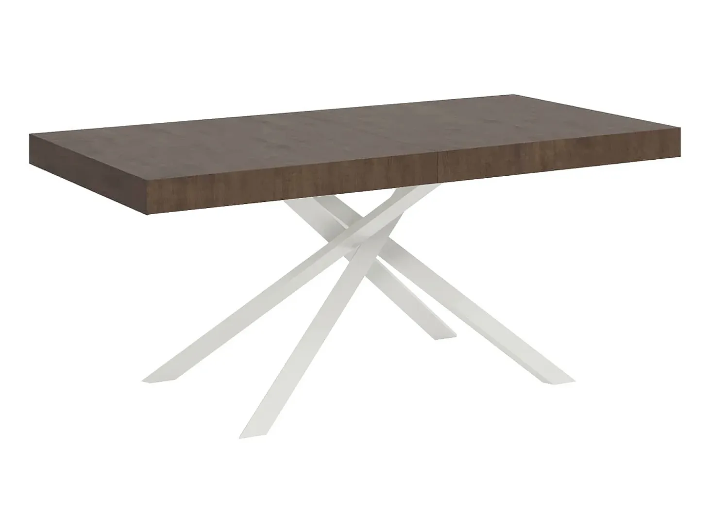 Mesa extensible 180/440x90 cm Karida nogal patas blancas