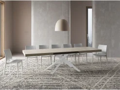 Mesa extensible 200/304x90 cm Karida cachemira patas blancas
