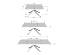 Mesa extensible 130/234x90 cm Karida Premium nogal patas antracita