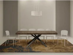 Mesa extensible 130/234x90 cm Karida Premium nogal patas antracita