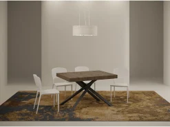 Mesa extensible 130/234x90 cm Karida Premium nogal patas antracita