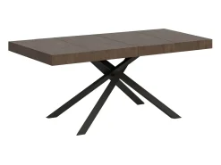 Mesa extensible 130/234x90 cm Karida Premium nogal patas antracita