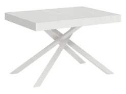 Mesa extensible 120/380x90 cm Karida fresno blanco patas blancas