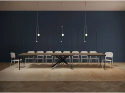 Mesa extensible 180/440x90 cm Karida Evolution nogal estructura et patas antracita