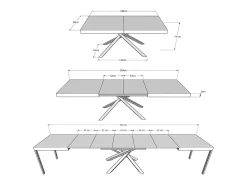 Mesa extensible 180/440x90 cm Karida Evolution nogal estructura et patas antracita