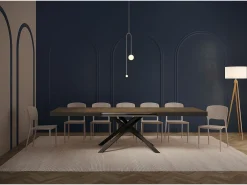Mesa extensible 180/440x90 cm Karida Evolution nogal estructura et patas antracita