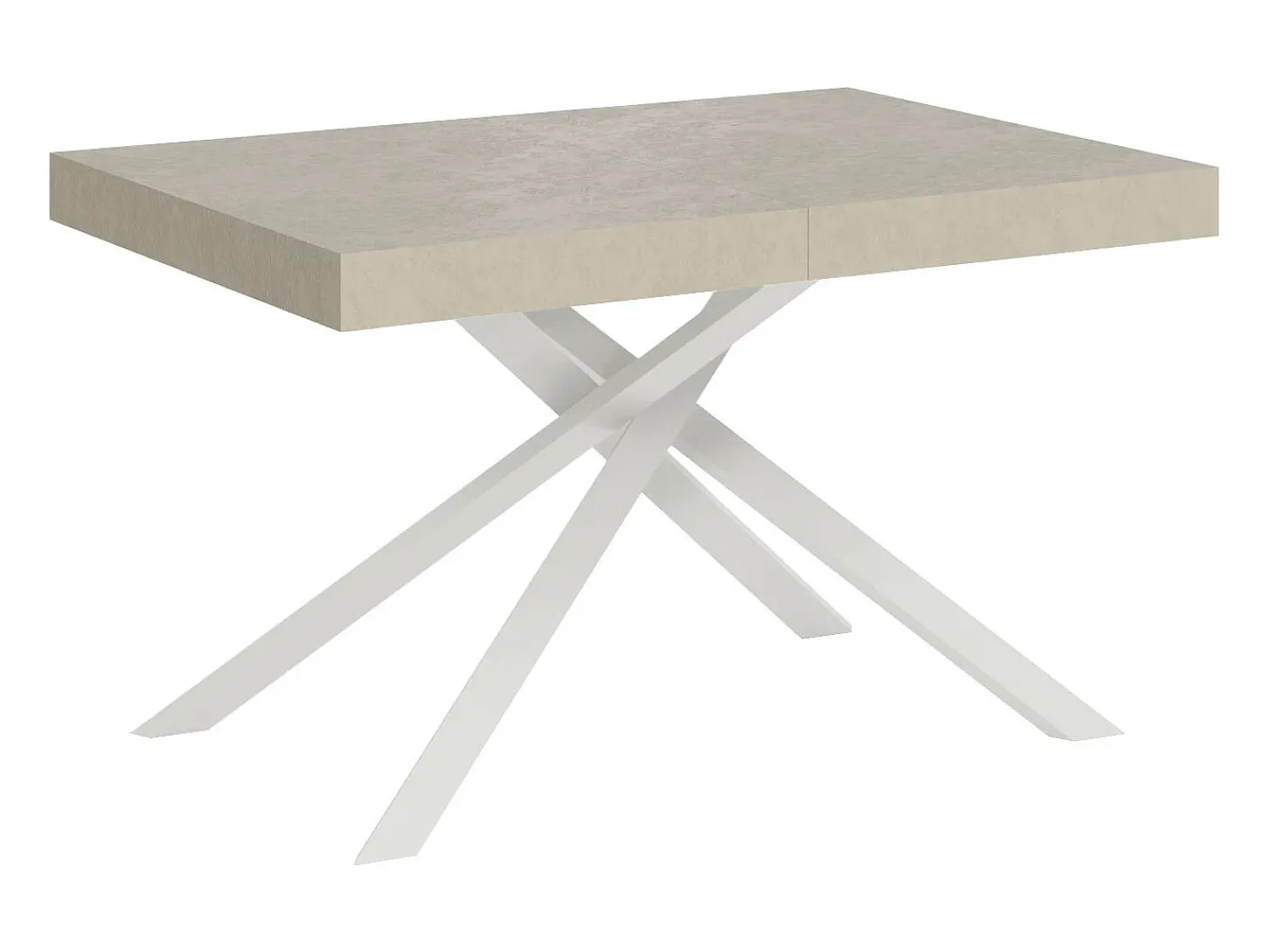 Mesa extensible 120/380x90 cm Karida cachemira patas blancas
