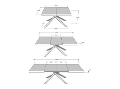 Mesa extensible 120/224x90 cm Karida roble natural patas antracita