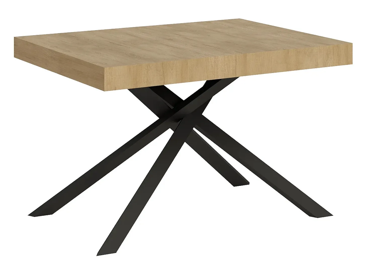 Mesa extensible 120/224x90 cm Karida roble natural patas antracita
