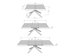 Mesa extensible 140/224x80 cm Karida cachemira patas antracita