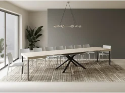 Mesa extensible 120/380x90 cm Karida cachemira patas antracita