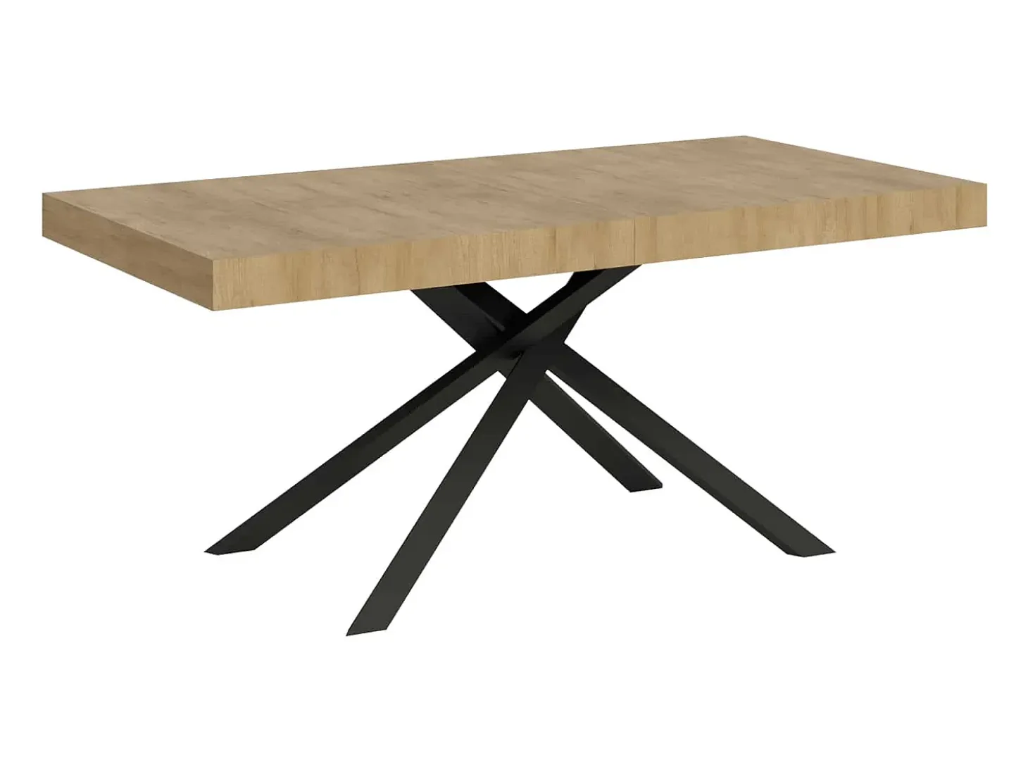 Mesa extensible 200/460x90 cm Karida efecto madera roble natural patas antracita