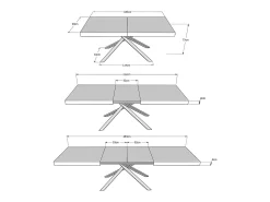 Mesa extensible 180/284x90 cm Karida roble natural patas blancas