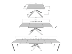 Mesa extensible 130/390x90 cm Karida roble natural patas blancas