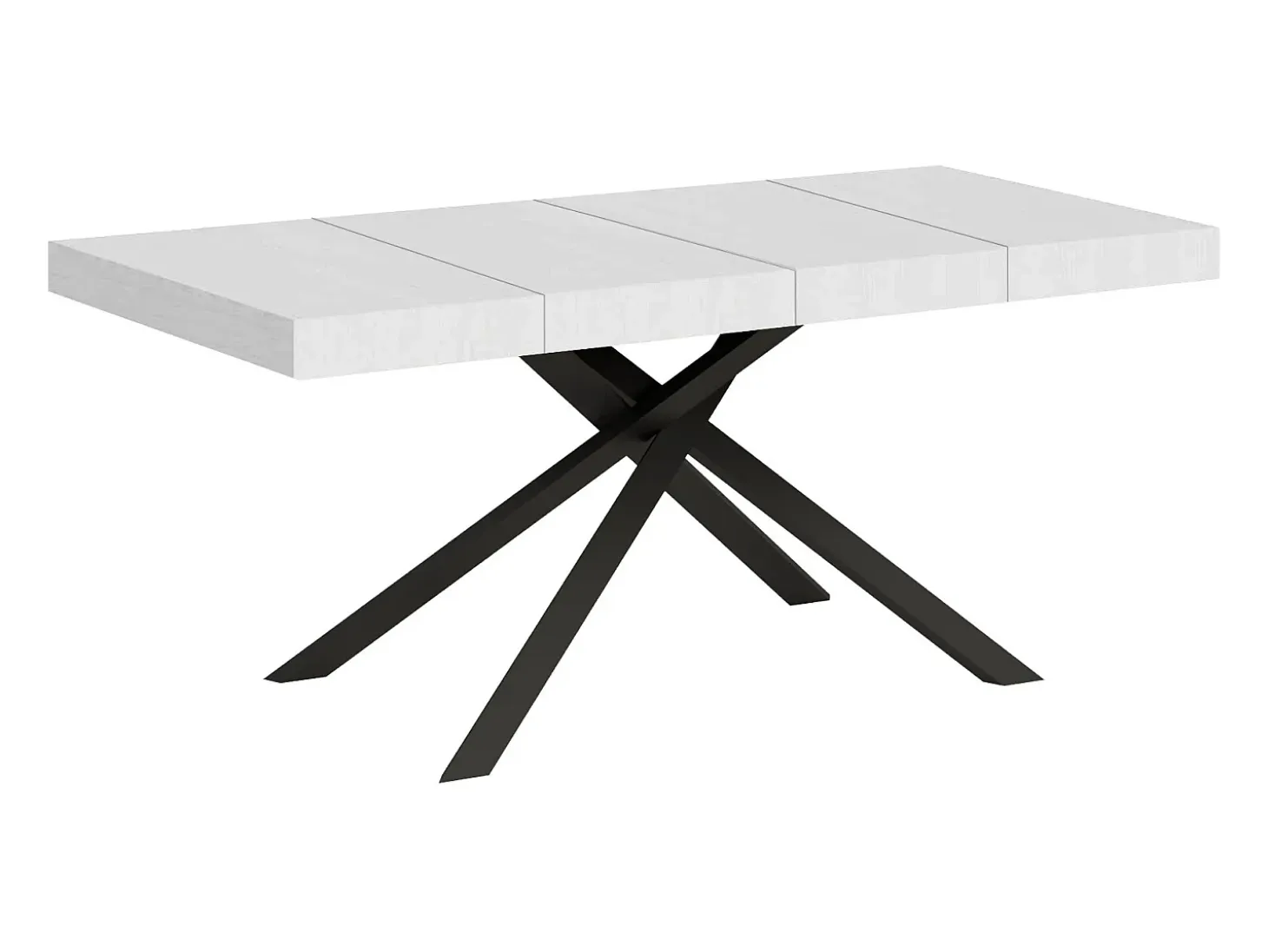 Mesa extensible 140/244x90 cm Karida Premium fresno blanco patas antracita