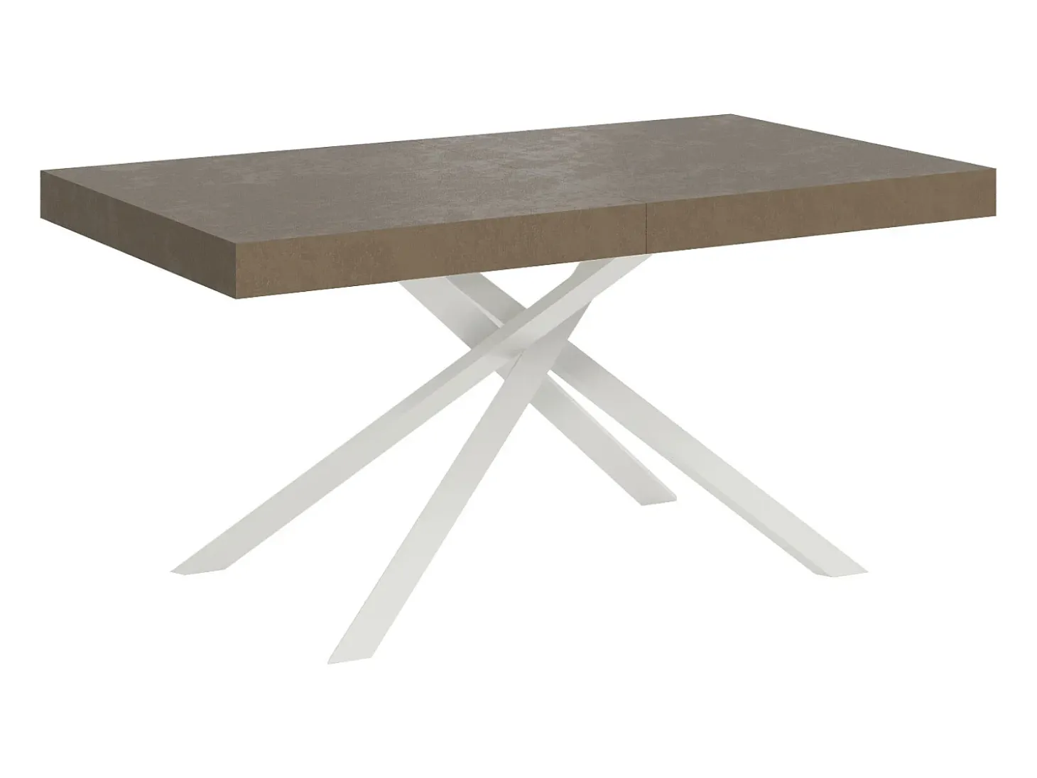 Mesa extensible 160/420X90 cm Karida gris paloma patas blancas