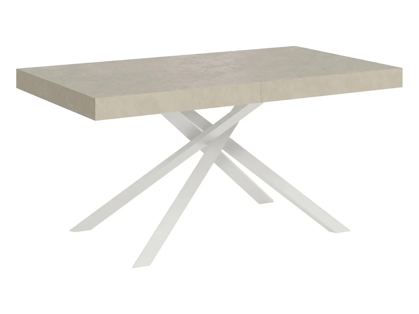 Mesa extensible 160/264x90 cm Karida cachemira patas blancas