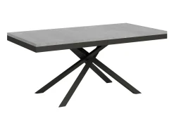 Mesa extensible 180/440x90 cm Karida Evolution cemento estructura et patas antracita